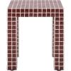 SAFAVIEH Home Collection – Hotaru Accent Table with Bordeaux Mosaic Tile Finish, Modern Square Side Table, Fully Assembled (ACC3231C)(Bordeaux)