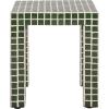 SAFAVIEH Home Collection – Hotaru Accent Table with Bordeaux Mosaic Tile Finish, Modern Square Side Table, Fully Assembled (ACC3231C)(Dark Green)