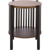 SAFAVIEH Home Collection – Marami Round Accent Table, Walnut Finish Top, Black Metal Legs, Modern Accent Table for Living Room or Bedroom (ACC3601A)(Walnut/Black)