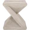 SAFAVIEH Home Collection – Matvey White Washed Rattan Accent Table, Sculptural Geometric Design, Fully Assembled (ACC6701A)(White Washed)