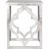 SAFAVIEH Home Collection – Milo Silver Leaf Trellis End Table, Quatrefoil Open Frame Accent Table, Fully Assembled (AMH1508A)(Silver)