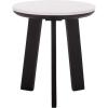 SAFAVIEH Home Collection – Sanji Marble Top Accent Table, Round Modern Side Table, White Marble & Natural Wood Base (ACC3737A)(White/Black)