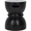 SAFAVIEH Outdoor Collection Haruki Modern Dark Grey Concrete Round Accent Table (Fully Assembled)(Black)