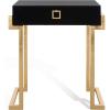 Safavieh Couture Collection Abele Black Lacquer Side Table(Black)