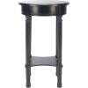 Safavieh Home Collection Tinsley Greige Bottom Shelf Round Accent Table ACC5717A, 15.8″ W x 15.8″ L x 26″ H(Black)