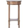 Safavieh Home Collection Tinsley Greige Bottom Shelf Round Accent Table ACC5717A, 15.8″ W x 15.8″ L x 26″ H(Brown)