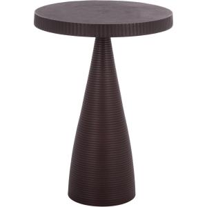 SAFAVIEH Home Collection – Champeaux Dark Red Metal Accent Table, Round Top Pedestal Design (FOX5527C)