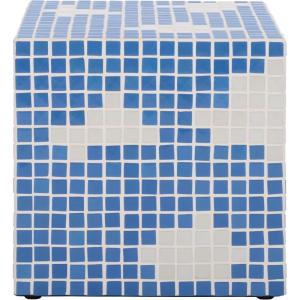 SAFAVIEH Home Collection – Hikari Cube Accent Table with Cream Mosaic Tile Design, Modern Geometric Side Table, Fully Assembled (ACC3229B)(Light Blue/White)