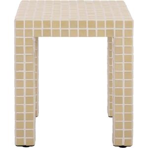 SAFAVIEH Home Collection – Hotaru Accent Table with Bordeaux Mosaic Tile Finish, Modern Square Side Table, Fully Assembled (ACC3231C)(Cream)