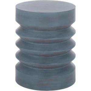 SAFAVIEH Home Collection – Joscelyne Antique Blue Accent Table, Sculptural Modern Round Side Table, Fully Assembled (ACC2328A)(Antique Blue)