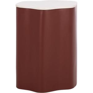 SAFAVIEH Home Collection – Kanon Taupe Base & White Marble Top Accent Table, Sculptural Modern Design, Fully Assembled (ACC3235A)(White/Bordeaux)