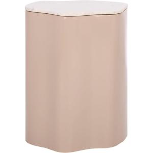 SAFAVIEH Home Collection – Kanon Taupe Base & White Marble Top Accent Table, Sculptural Modern Design, Fully Assembled (ACC3235A)(White/Taupe)