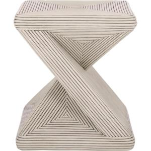 SAFAVIEH Home Collection – Matvey White Washed Rattan Accent Table, Sculptural Geometric Design, Fully Assembled (ACC6701A)(White Washed)