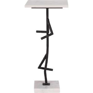 SAFAVIEH Home Collection – Warso White & Black Marble Accent Table, Sculptural Side Table, Fully Assembled (ACC3751A)(White/Black)