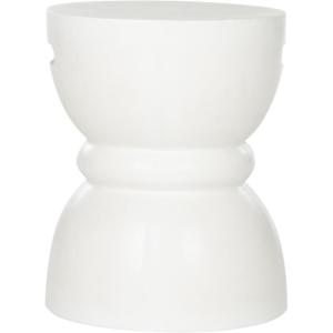 SAFAVIEH Outdoor Collection Haruki Modern Dark Grey Concrete Round Accent Table (Fully Assembled)(Ivory)