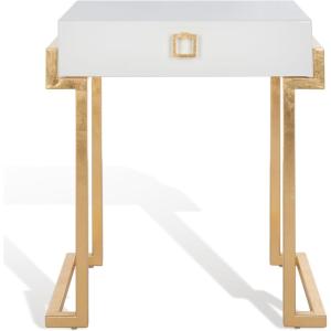 Safavieh Couture Collection Abele Black Lacquer Side Table(White)