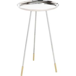 Safavieh Home Calix Silver and Gold Tripod Leg Side Table(Silver / Gold)