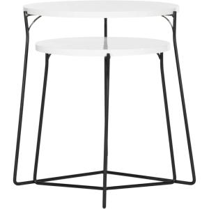 Safavieh Home Collection Ryne Modern White Lacquer Stacking Round Top End Table(White)