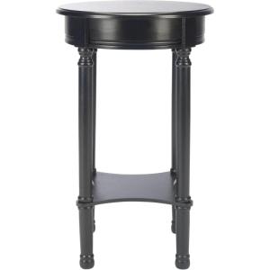 Safavieh Home Collection Tinsley Greige Bottom Shelf Round Accent Table ACC5717A, 15.8″ W x 15.8″ L x 26″ H(Black)