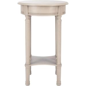 Safavieh Home Collection Tinsley Greige Bottom Shelf Round Accent Table ACC5717A, 15.8″ W x 15.8″ L x 26″ H(Greige)