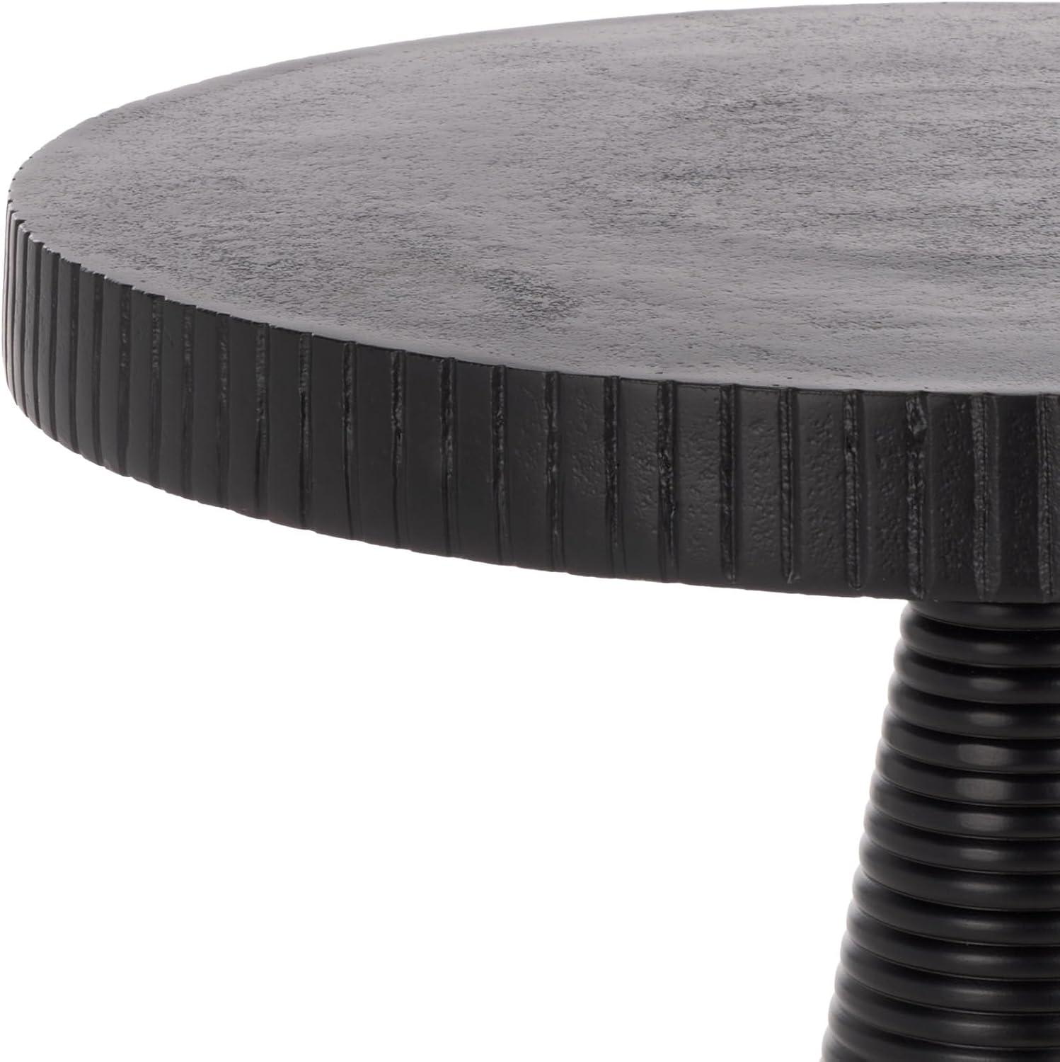 image:imageSAFAVIEH Home Collection Champeaux Black Metal Accent Table Round Top Pedestal Design FOX5527D