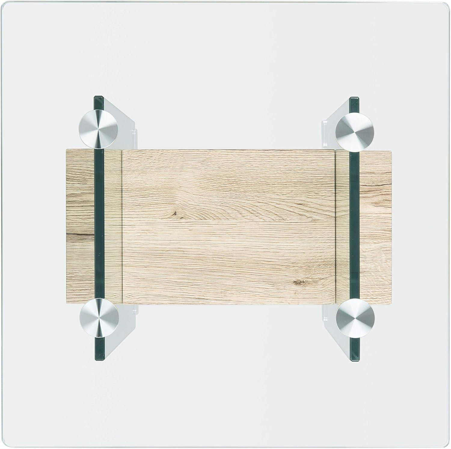 image:imageSAFAVIEH Home Collection Kayley Modern Glass Accent Table with Natural Shelf CleanLined Side Table for Living Room or Bedroom ACC7001ANatural Glass