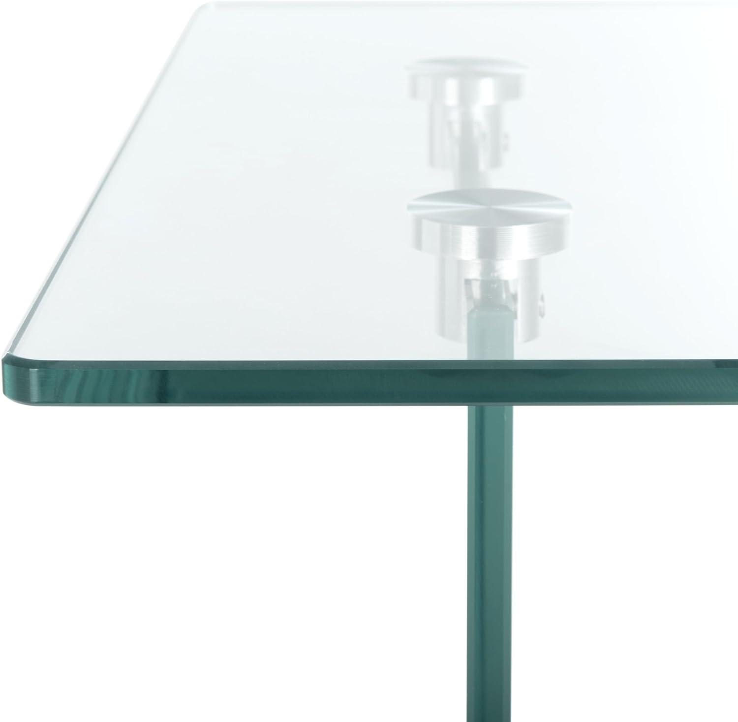 image:imageSAFAVIEH Home Collection Kayley Modern Glass Accent Table with Natural Shelf CleanLined Side Table for Living Room or Bedroom ACC7001ANatural Glass