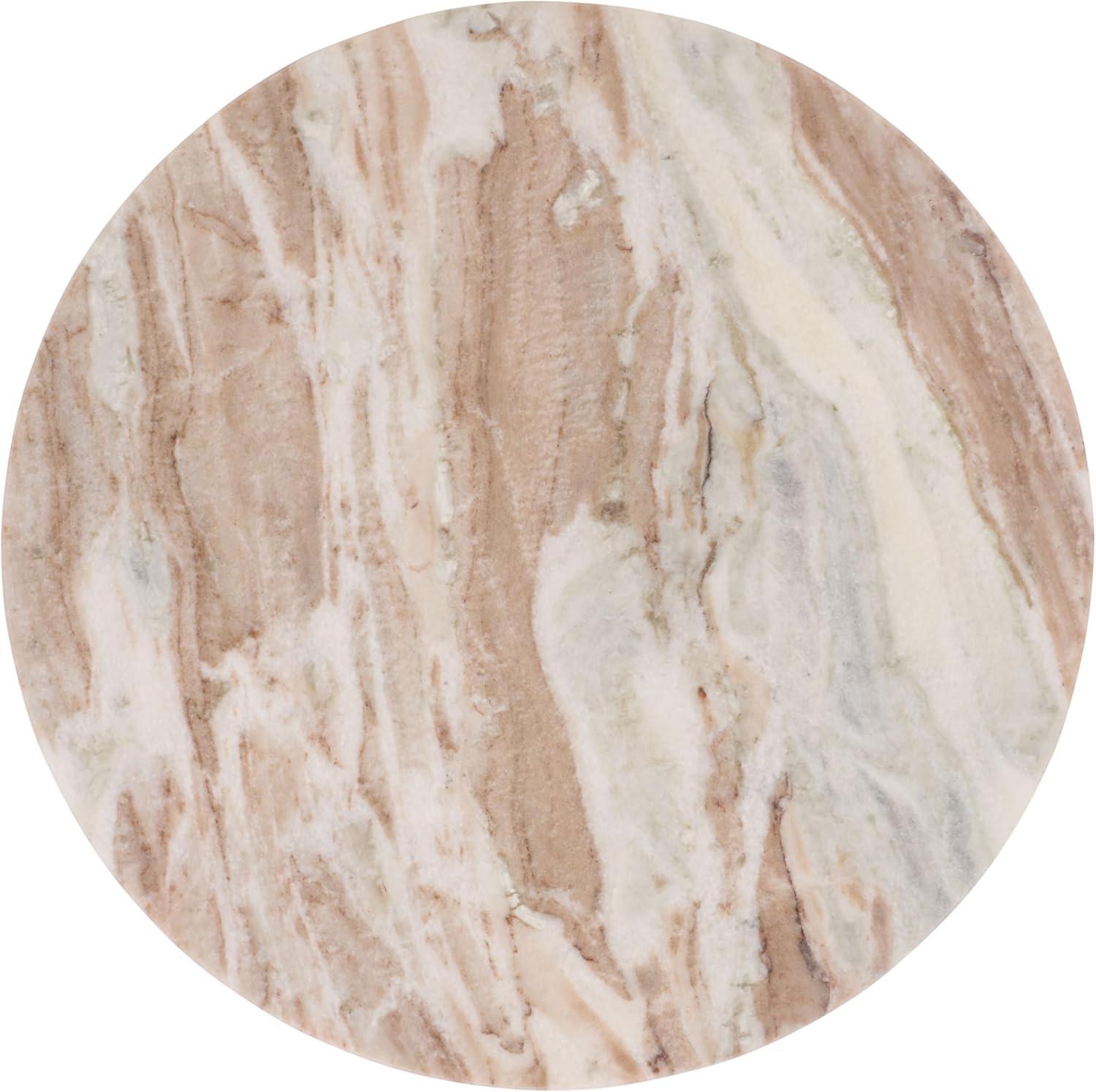 image:imageSAFAVIEH Home Collection Reni Brown Marble amp Black Metal Accent Table Contemporary Round Side Table Fully Assembled ACC3753ABrownBlack