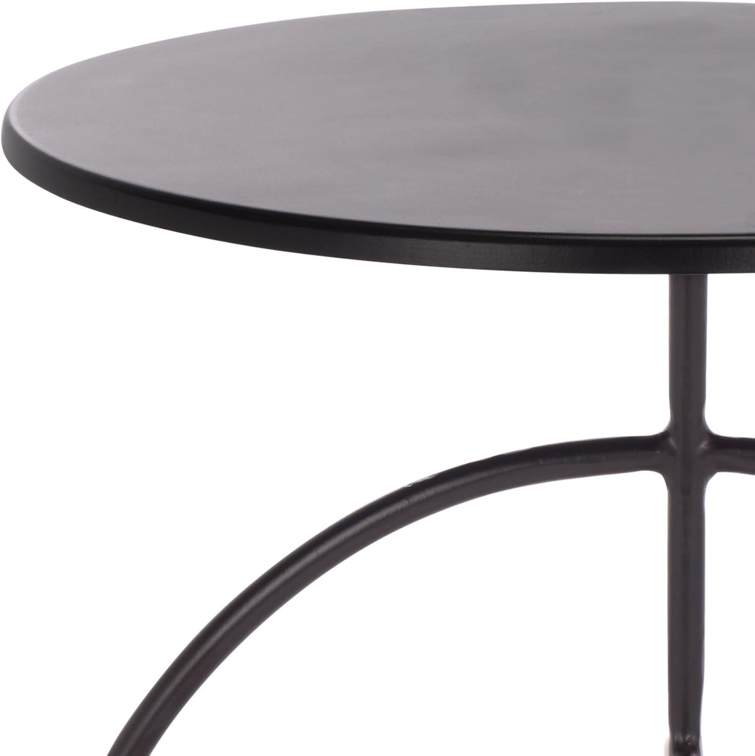 image:imageSAFAVIEH Home Collection Saburo Round White Iron Accent Table Modern Minimalist Side Table Fully Assembled ACC3243BBlack
