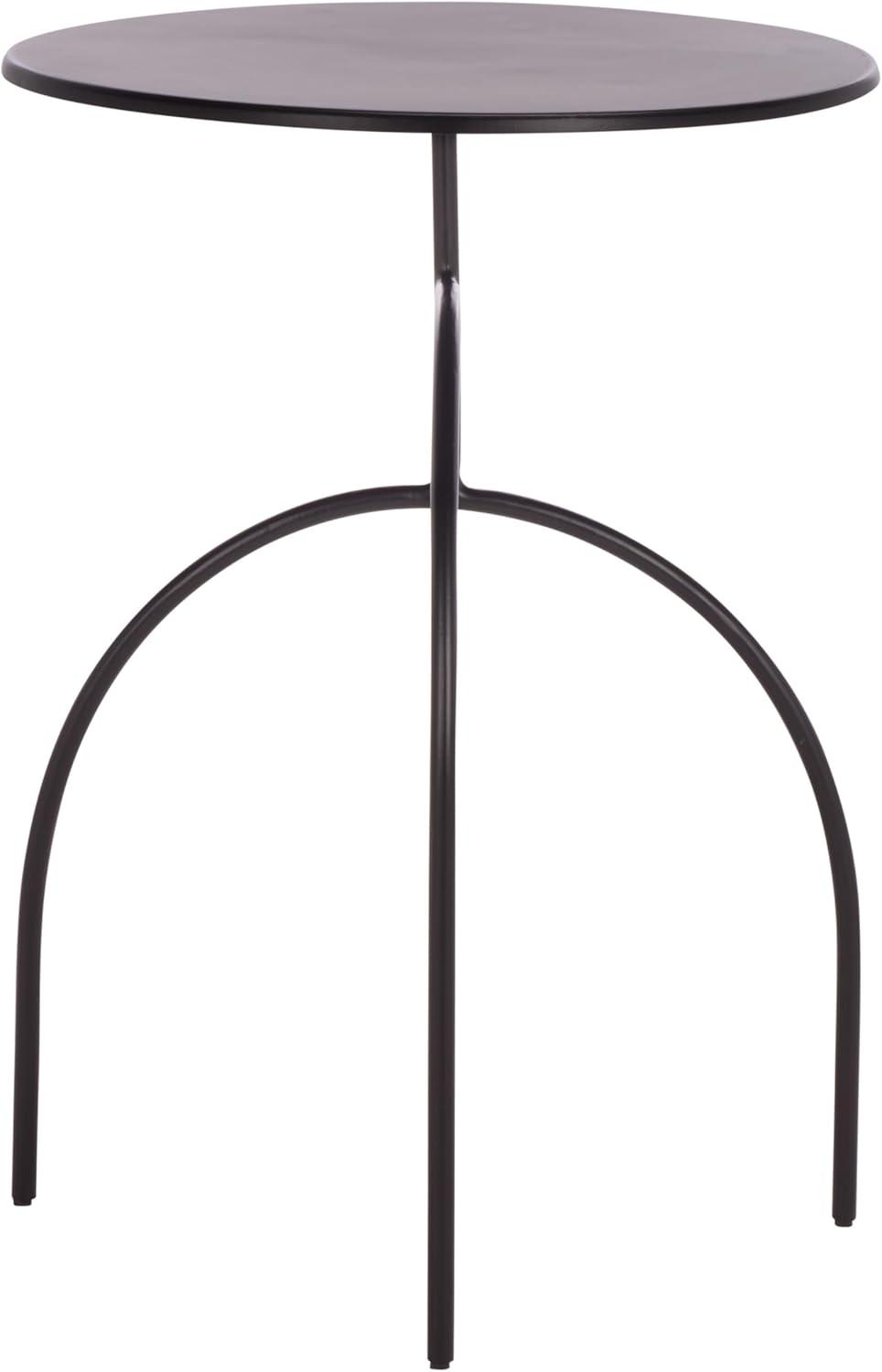 image:imageSAFAVIEH Home Collection Saburo Round White Iron Accent Table Modern Minimalist Side Table Fully Assembled ACC3243BBlack