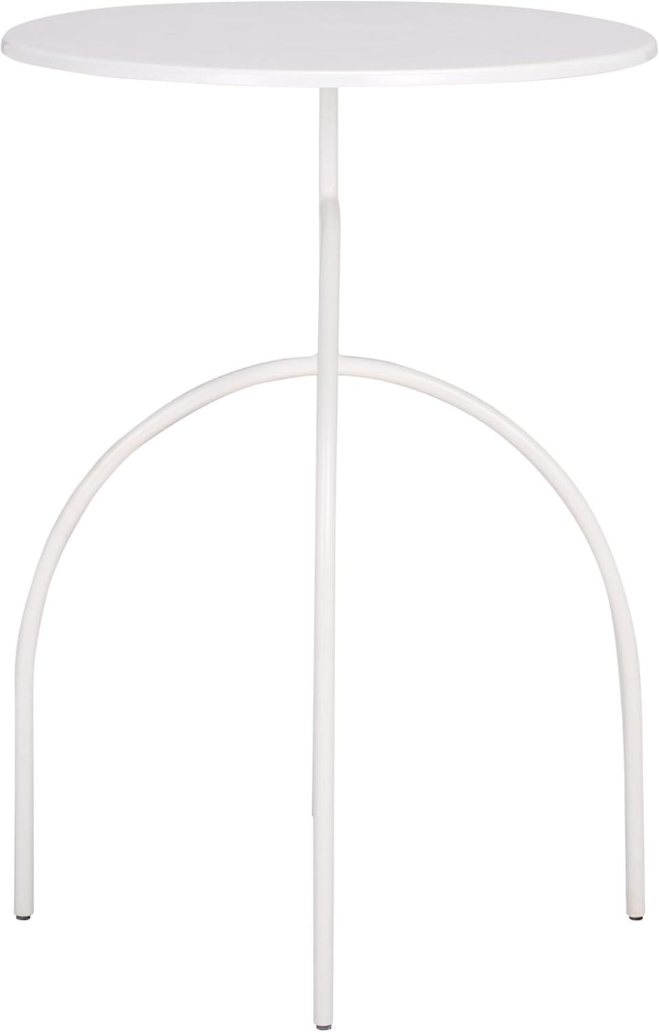 image:imageSAFAVIEH Home Collection Saburo Round White Iron Accent Table Modern Minimalist Side Table Fully Assembled ACC3243BWhite