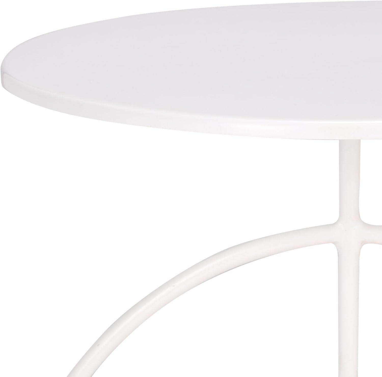 image:imageSAFAVIEH Home Collection Saburo Round White Iron Accent Table Modern Minimalist Side Table Fully Assembled ACC3243BWhite