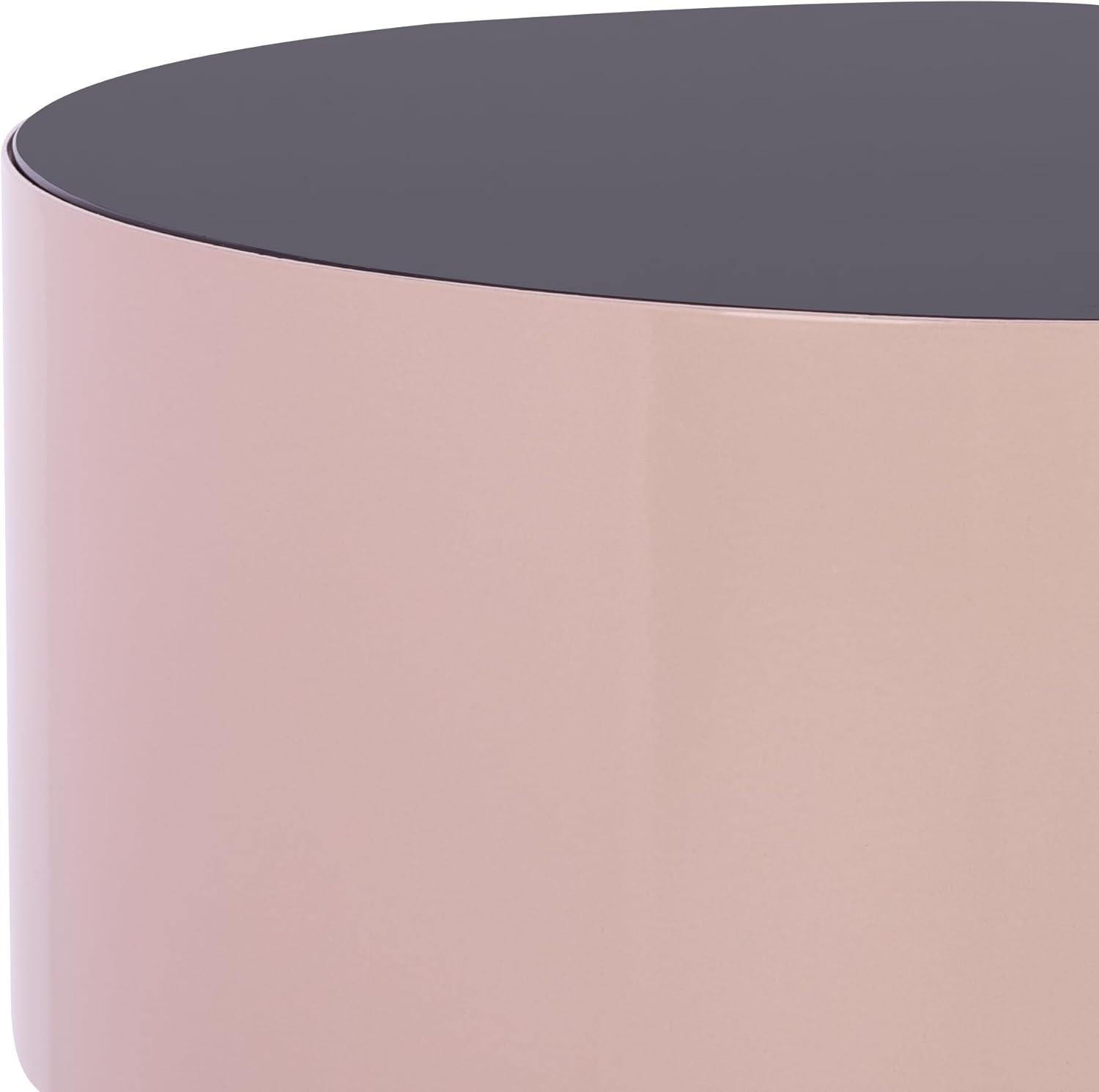image:imageSAFAVIEH Home Collection Sumiko Accent Table with Black Glass Top amp Taupe Iron Base Modern Sculptural Side Table Fully Assembled ACC3233ABlackTaupe