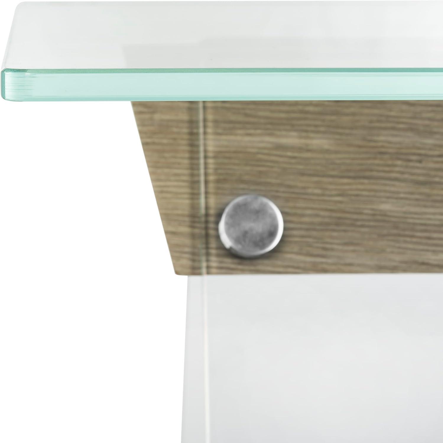 image:imageSafavieh Home Collection Modern Loft Glass Grey Accent Table