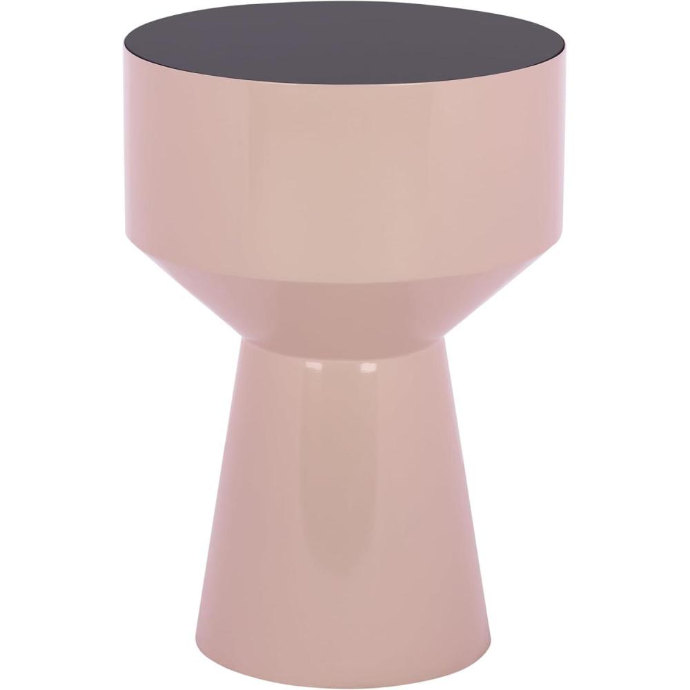 image:imageSAFAVIEH Home Collection Sumiko Accent Table with Black Glass Top amp Taupe Iron Base Modern Sculptural Side Table Fully Assembled ACC3233ABlackTaupe