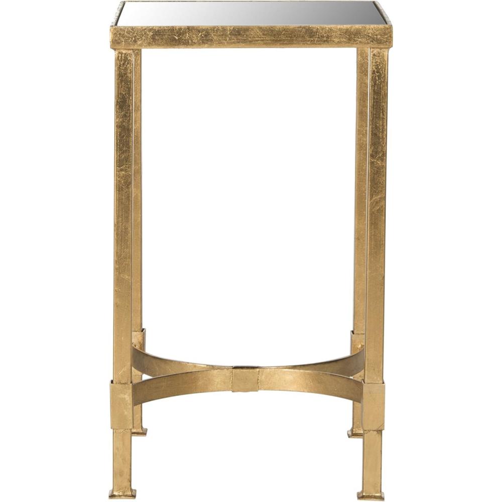 image:imageSAFAVIEH Home Collection Halyn Gold Leaf Mirror Top End Table