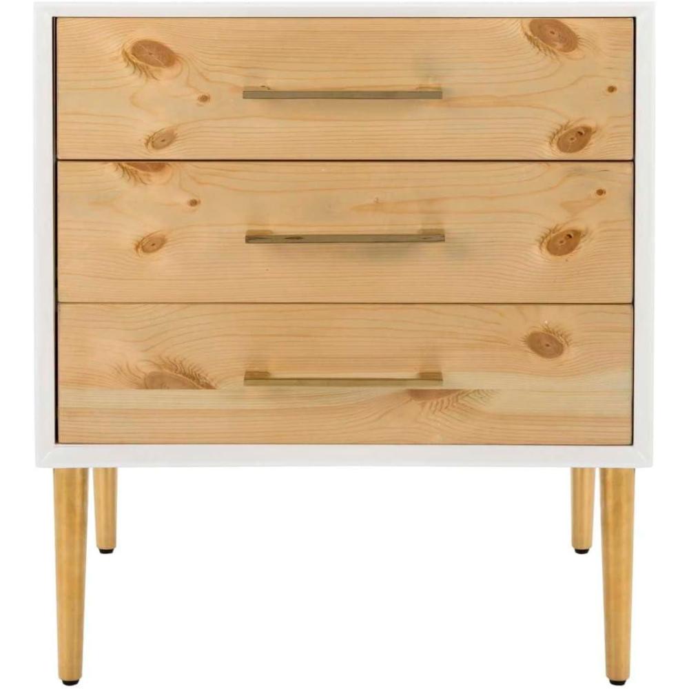 image:imageSafavieh Couture Home Vanda Modern White and Natural 3drawer Side Table