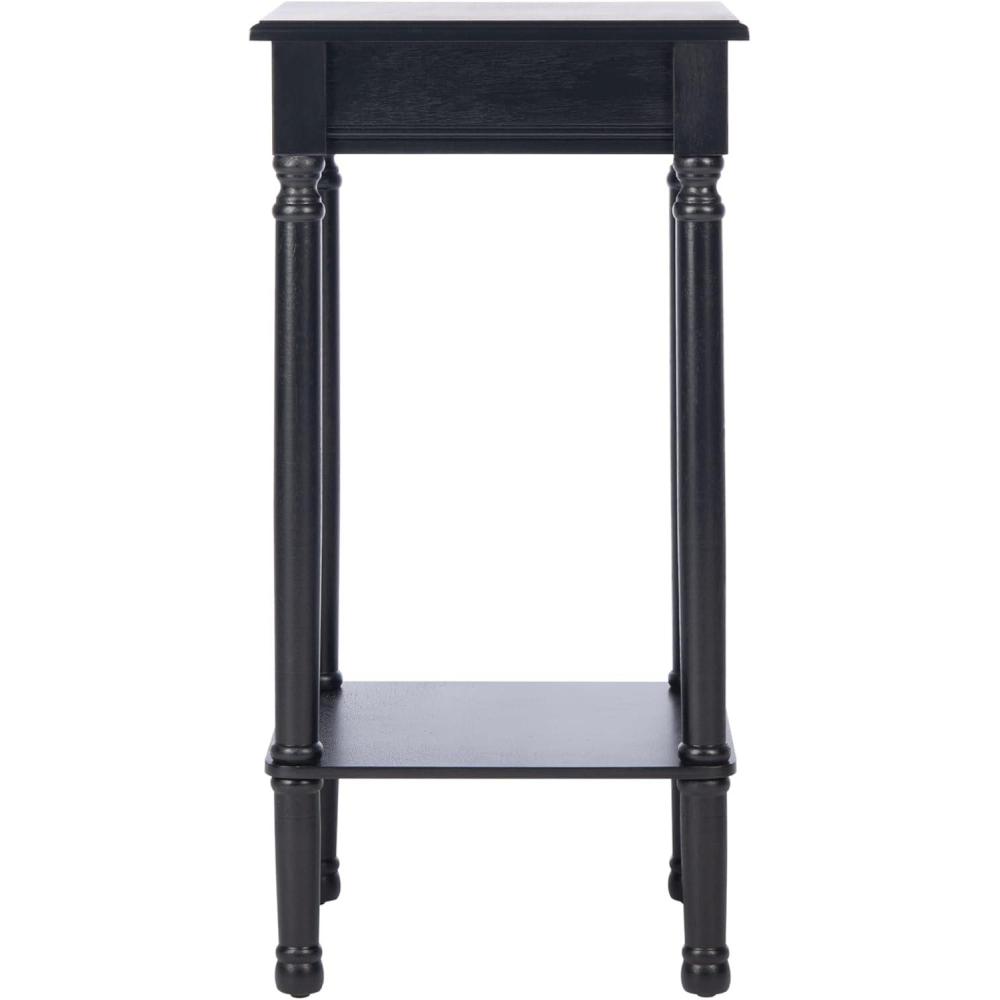 image:imageSafavieh Home Collection Tinsley Brown Square Bottom Shelf Round Accent Table ACC5716C 14 W x 14 L x 283 HBlack