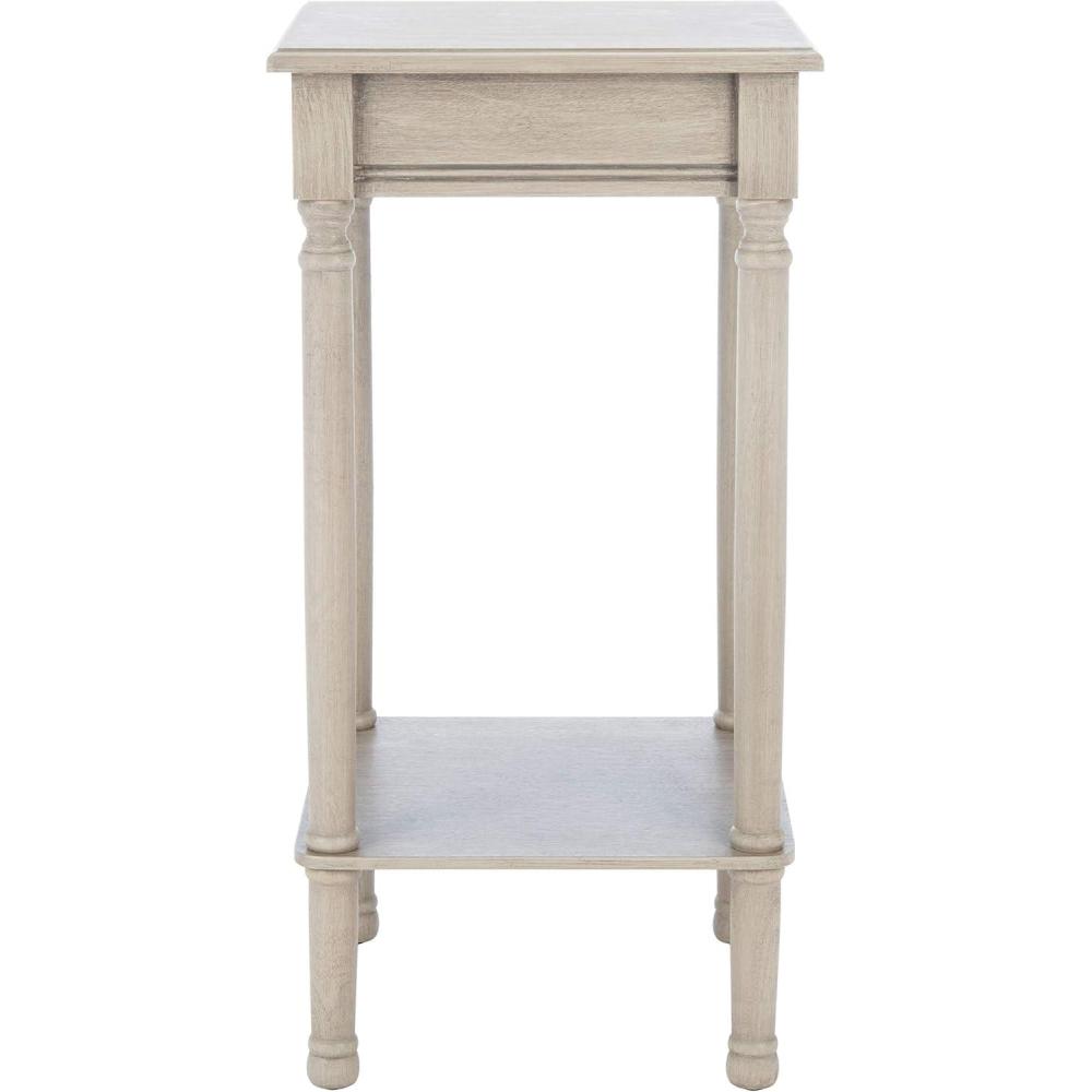image:imageSafavieh Home Collection Tinsley Brown Square Bottom Shelf Round Accent Table ACC5716C 14 W x 14 L x 283 HGreige