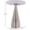 SAFAVIEH Home Collection – Champeaux Silver Metal Accent Table, Round Top Pedestal Design (FOX5527E)