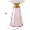 SAFAVIEH Home Collection – Guido Side Table, White Marble Top & Blue Base, Modern Accent Table, Fully Assembled (ACC3215A)(Pink/White)