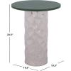 SAFAVIEH Home Collection – Hasu Green Faux Leather & Silver Metal Side Table, Round Top Accent Table (FOX5534A)(Green/Silver)