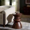 SAFAVIEH Home Collection – Ignacio Walnut Solid Wood Accent Table, Sculptural Modern Side Table, Fully Assembled (ACC3263A)(Walnut)