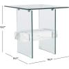 SAFAVIEH Home Collection – Kayley Modern Glass Accent Table with Natural Shelf, Clean-Lined Side Table for Living Room or Bedroom (ACC7001A)(Glass / White)