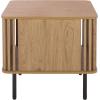 SAFAVIEH Home Collection – Kiyoshi Square Accent Table, Oak Finish & Black Metal Legs, Modern Accent Table for Living Room or Bedroom (ACC3600A)(Oak/Black)