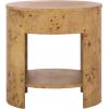 SAFAVIEH Home Collection – Philippe Natural Brown Oval Top Accent Table, 1 Drawer 1 Shelf Side Table, Burl Wood Look, Fully Assembled (ACC6612A)(Natural)