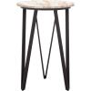 SAFAVIEH Home Collection – Reni Brown Marble & Black Metal Accent Table, Contemporary Round Side Table, Fully Assembled (ACC3753A)(Brown/Black)