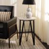 SAFAVIEH Home Collection – Reni Brown Marble & Black Metal Accent Table, Contemporary Round Side Table, Fully Assembled (ACC3753A)(Brown/Black)