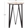 SAFAVIEH Home Collection – Reni Brown Marble & Black Metal Accent Table, Contemporary Round Side Table, Fully Assembled (ACC3753A)(Brown/Black)