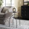 SAFAVIEH Home Collection – Saburo Round White Iron Accent Table, Modern Minimalist Side Table, Fully Assembled (ACC3243B)(Black)